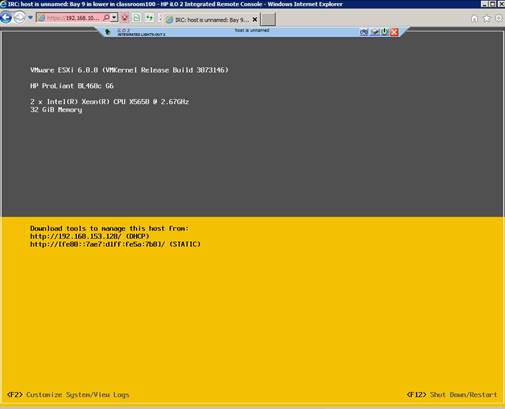 ESXi 6 on a HP Blade Server with iLO